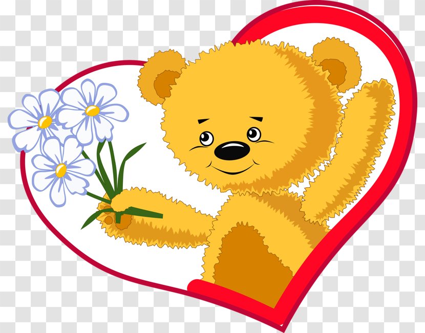 Bear Drawing Animation - Flower - Love Transparent PNG