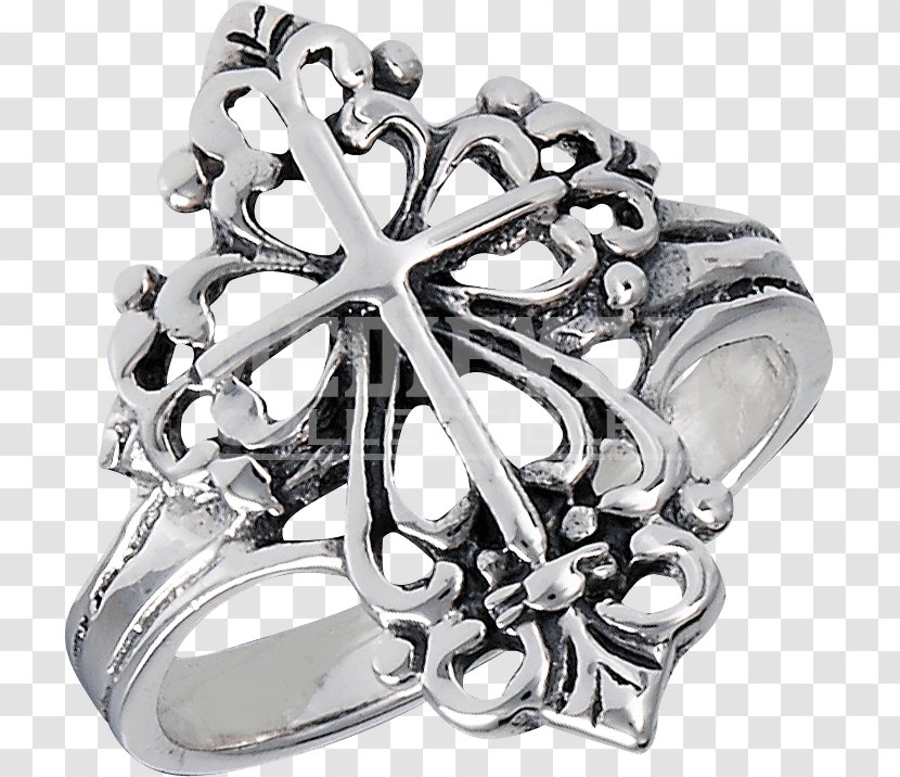 Ring Sterling Silver Jewellery Platinum - Fashion Accessory - Gothic Celtic Cross Transparent PNG