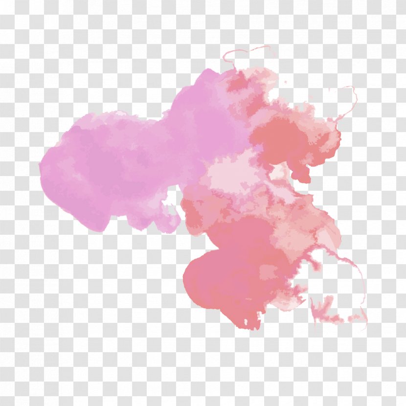 Watercolor Painting Stain Drawing - Pink Transparent PNG