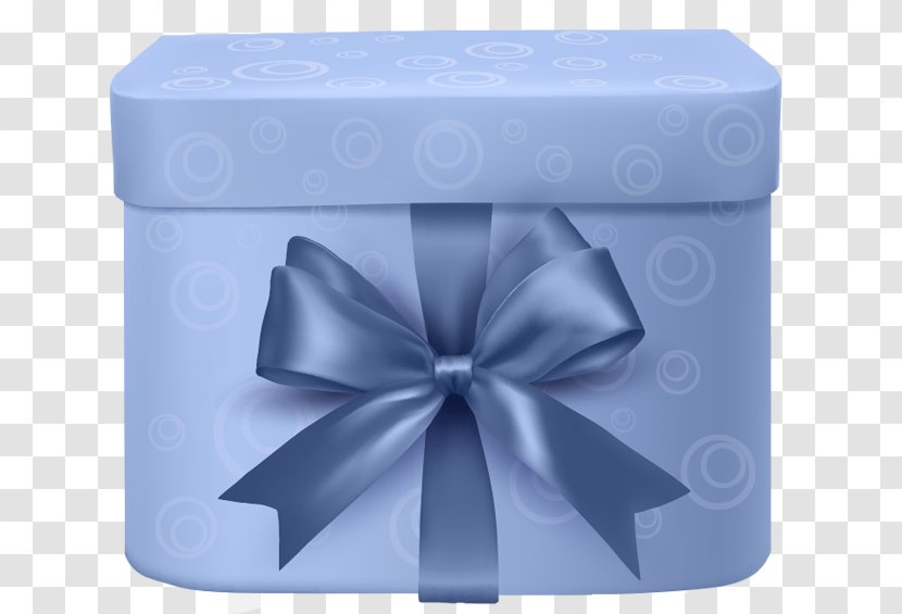 Paper Gift Box Ribbon - Blue Transparent PNG