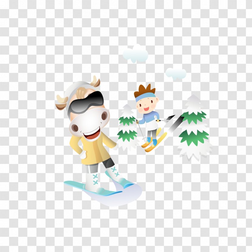 Winter Clip Art - Skating In The Play Transparent PNG