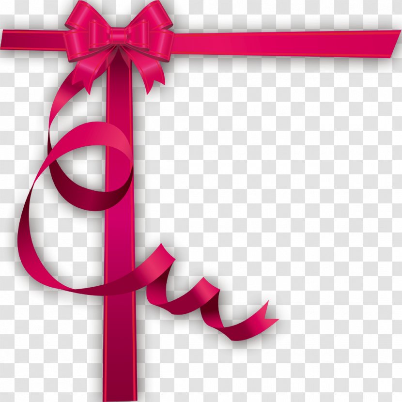 Pink Gift Ribbon Shoelace Knot - Rose Transparent PNG