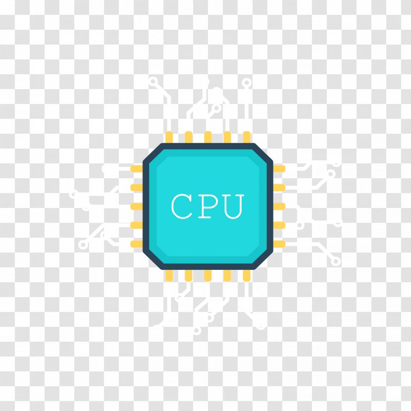 Iron-on Central Processing Unit Electronic Circuit Integrated - Transfer Paper - Blue Chip Transparent PNG