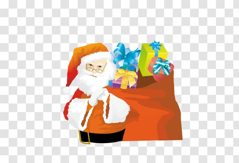 Gift Clip Art - Fictional Character - Back Big Bag Of Gifts Santa Claus Transparent PNG