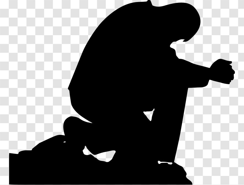 Prayer Silhouette Man Praying Hands Religion - Kneeling - Pray Transparent PNG