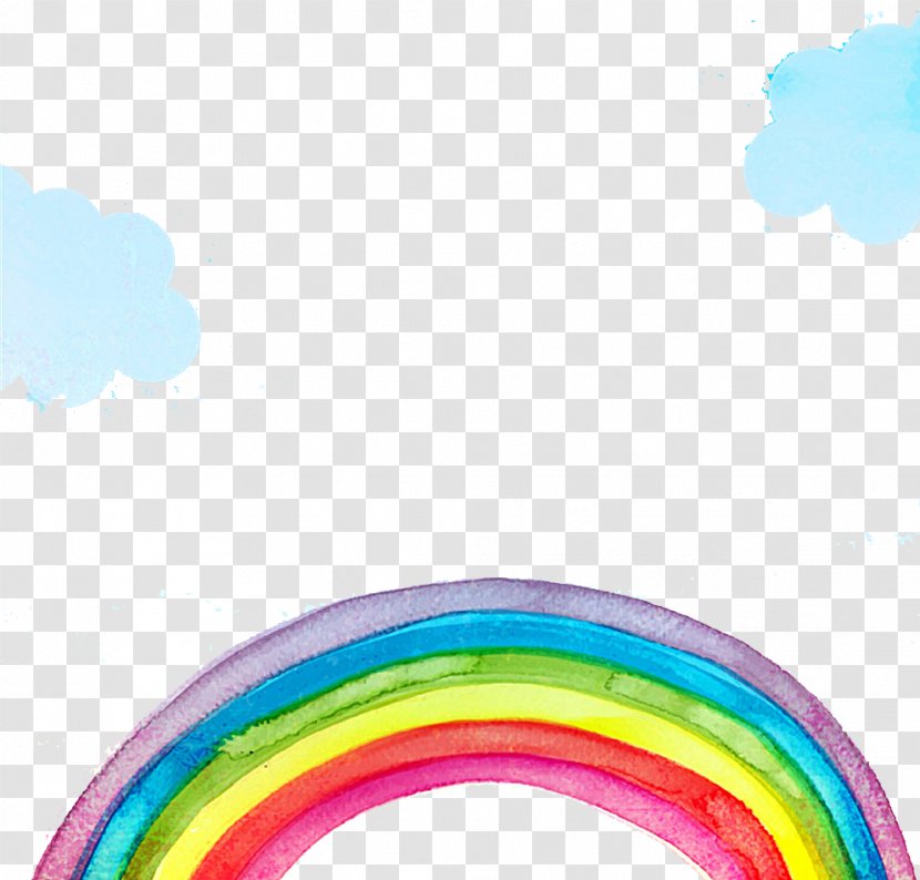 Watercolor Painting Rainbow - Illustrator - Lovely Background Sky Transparent PNG