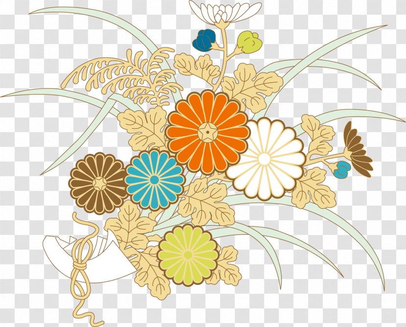 Floral Design Ukiyo-e Download - Art - Style Vector Transparent PNG