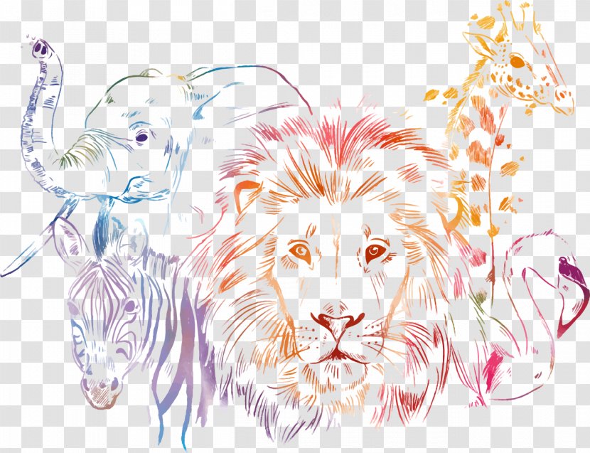 Africa Tiger Middle East Illustration - Tree - African Animals Transparent PNG