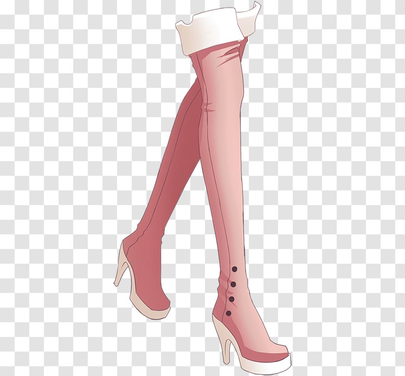 Shoe Boot High-heeled Footwear - Cartoon - Hand-painted Boots Transparent PNG