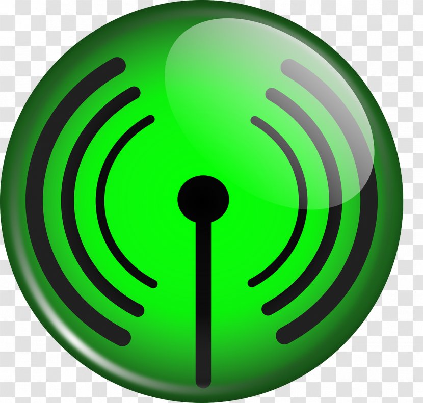 Wi-Fi Hotspot Symbol Clip Art - Green - Three-dimensional Buttons Transparent PNG