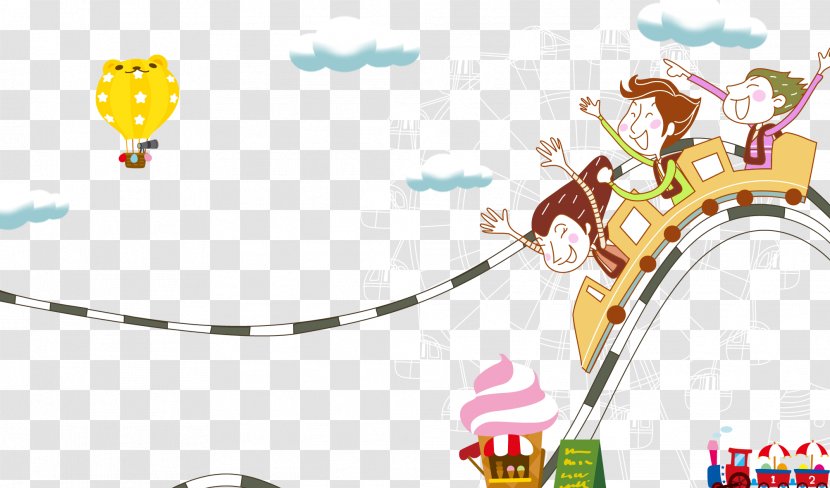 Childrens Paradise Roller Coaster Amusement Park - Jane Pen Transparent PNG