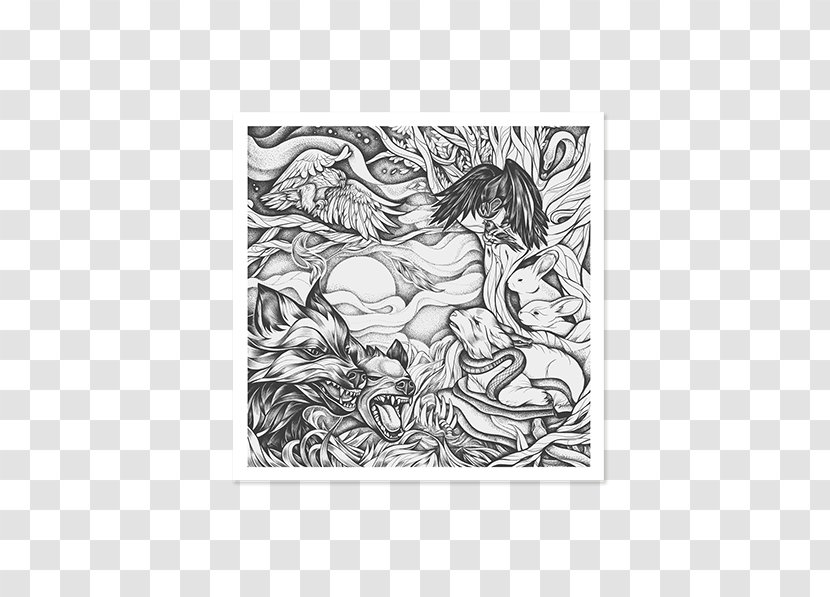 Visual Arts Character Animal Sketch - Monochrome - Vinyl Cover Transparent PNG