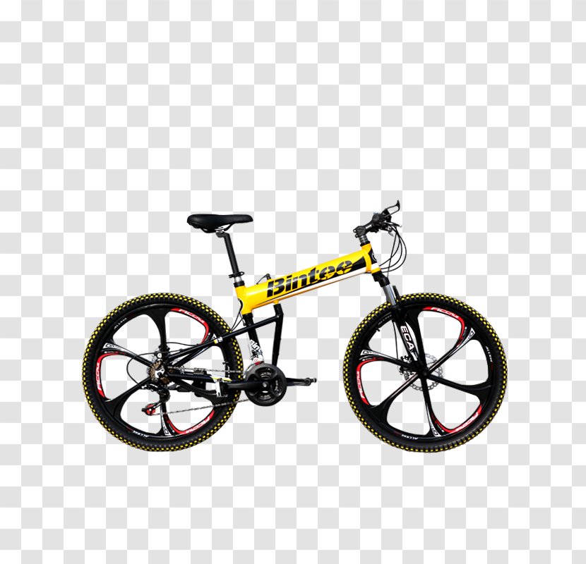 Mountain Bike Folding Bicycle Frame Cycling - Yellow Transparent PNG
