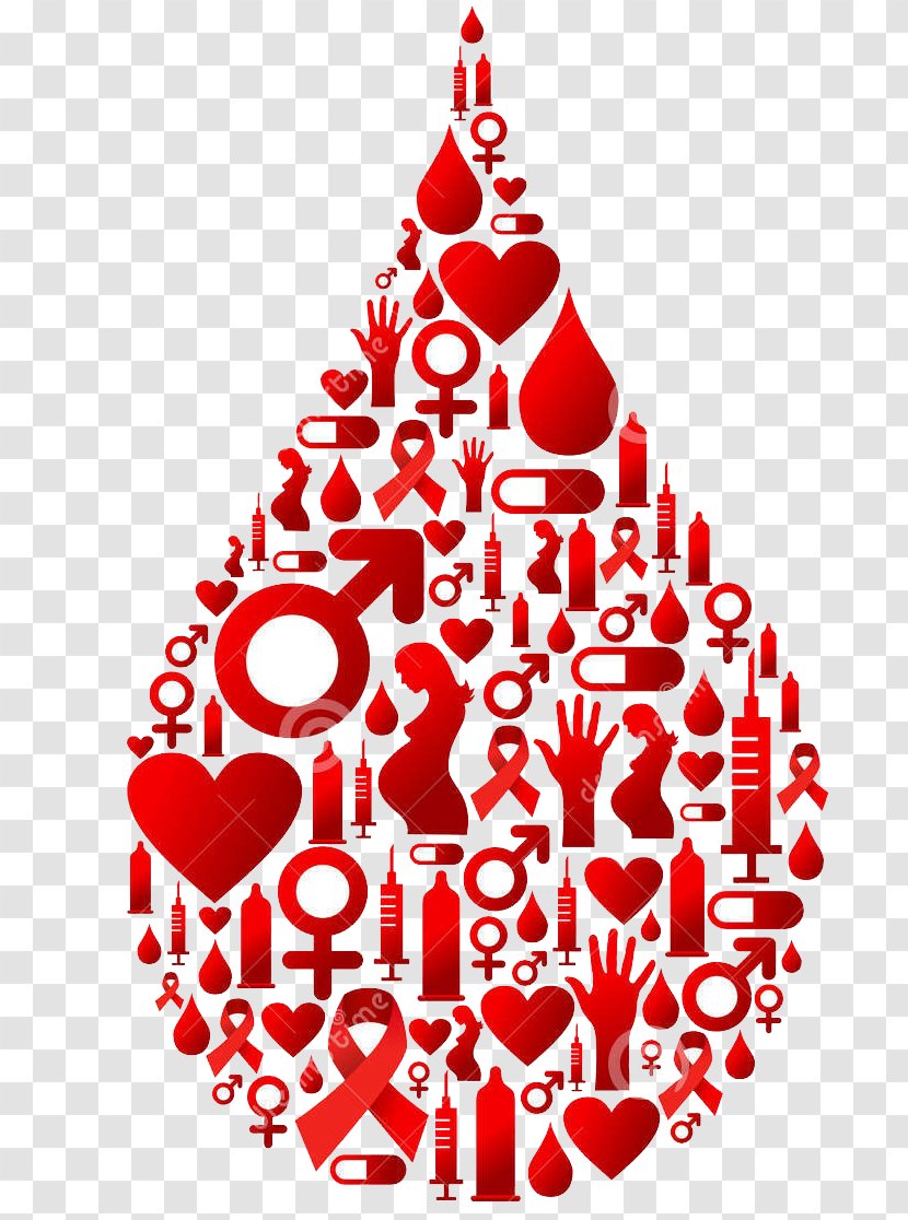 Red Ribbon World AIDS Day Awareness - Tree - Frame Transparent PNG