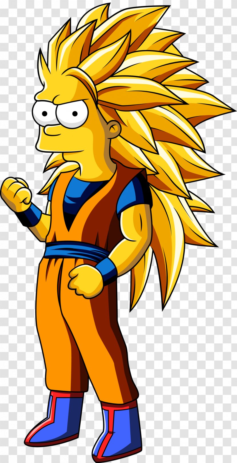 Bart Simpson Goku Homer Super Saiya Drawing - Vertebrate Transparent PNG