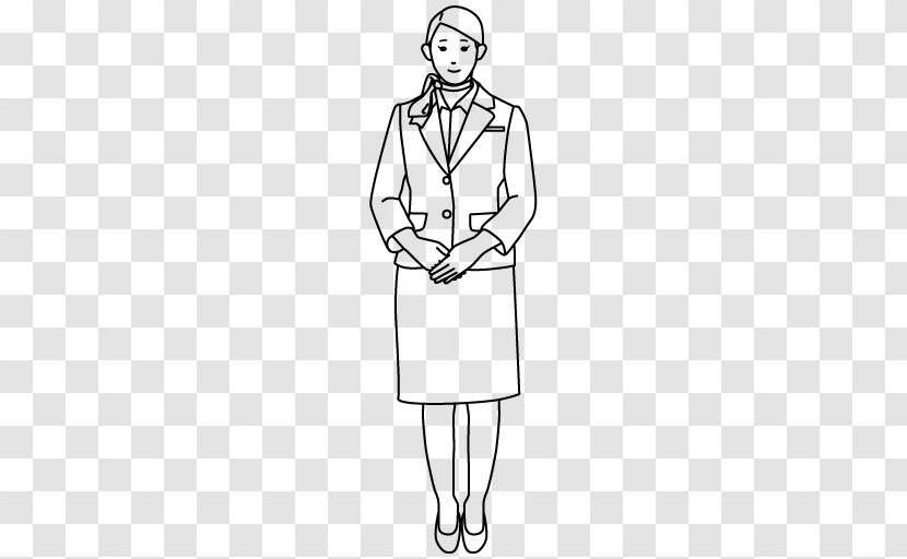 Drawing Line Art Sketch - Watercolor - Flight Attendant Transparent PNG