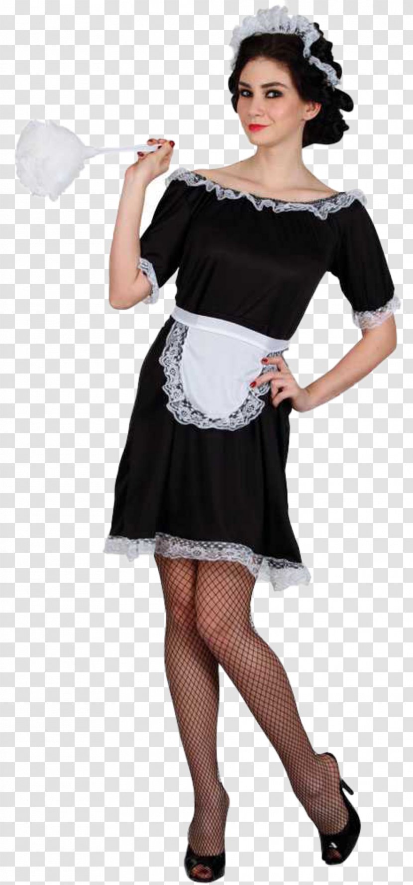 French Maid Costume Party Dress Clothing Sizes - Watercolor - Satin Transparent PNG