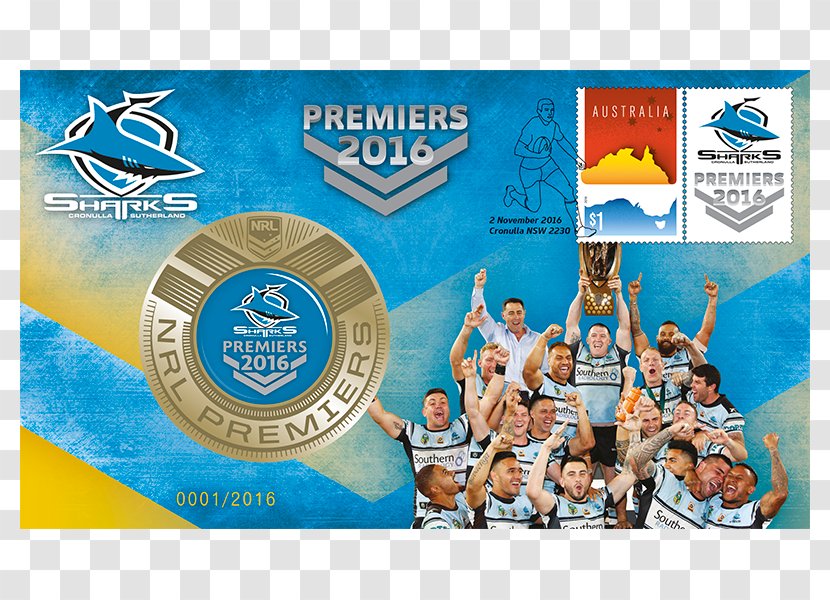 Cronulla-Sutherland Sharks 2016 NRL Grand Final National Rugby League Australian Premiers - Ray Warren - Advertising Transparent PNG