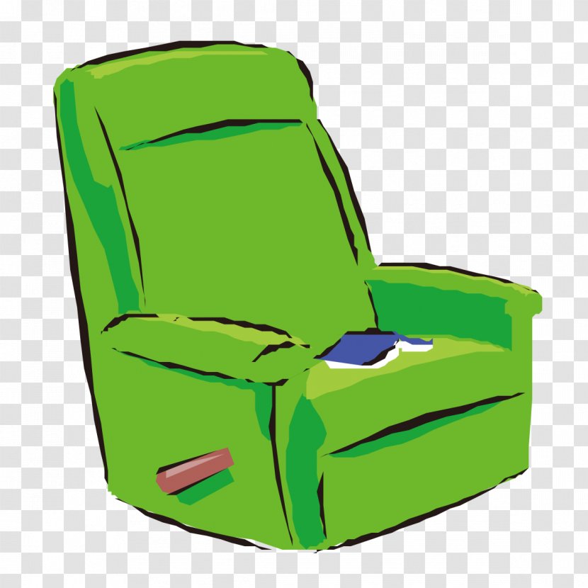 Recliner Seat Chair Chaise Longue - Painted Green Material Transparent PNG