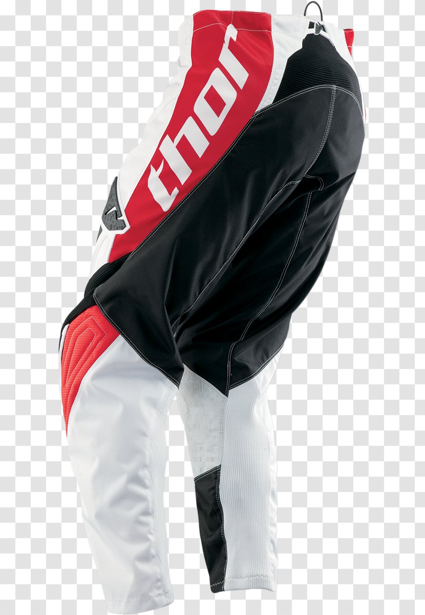 Hockey Protective Pants & Ski Shorts Thor Sleeve Baseball - Red - White Streak Transparent PNG