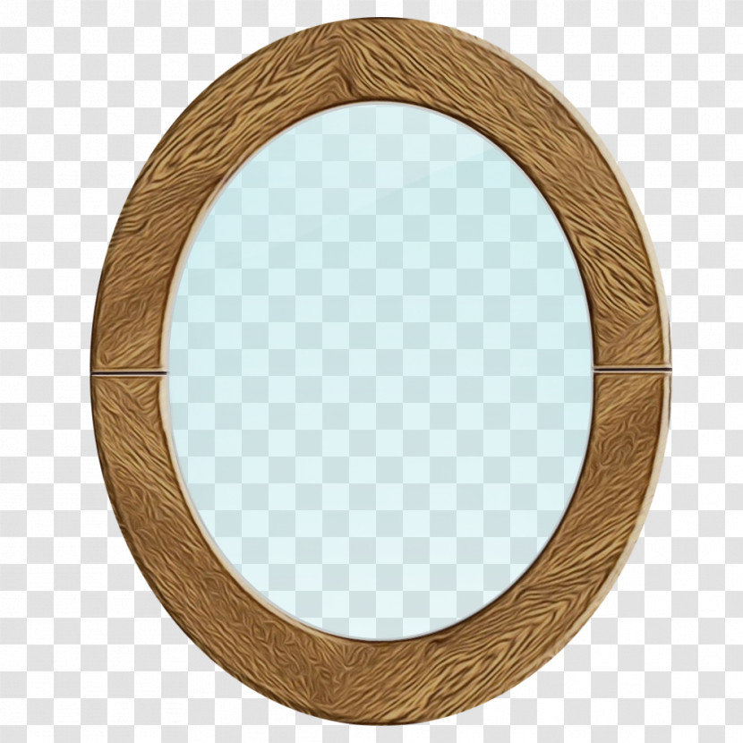 Mirror Circle Oval Beige Transparent PNG