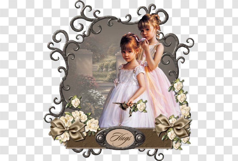 Floral Design Picture Frames Gown Character Transparent PNG