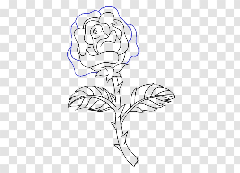Drawing Plant Stem Rose Image Flower - Tree Transparent PNG