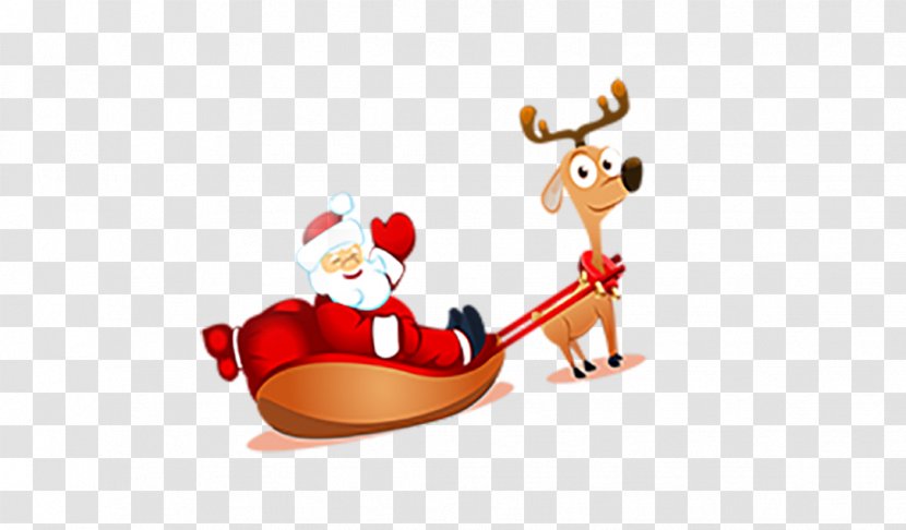 Reindeer Santa Claus Christmas Illustration - Mammal - With Transparent PNG