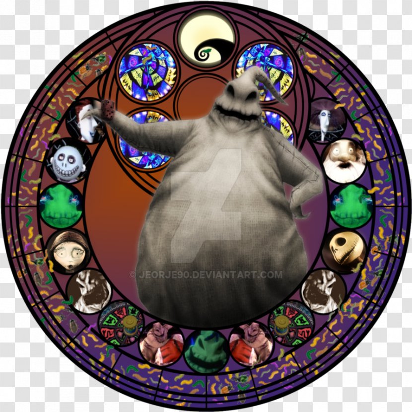Oogie Boogie Stained Glass Jack Skellington The Nightmare Before Christmas: Pumpkin King Belle - Christmas - Mickey Mouse Ears Transparent PNG
