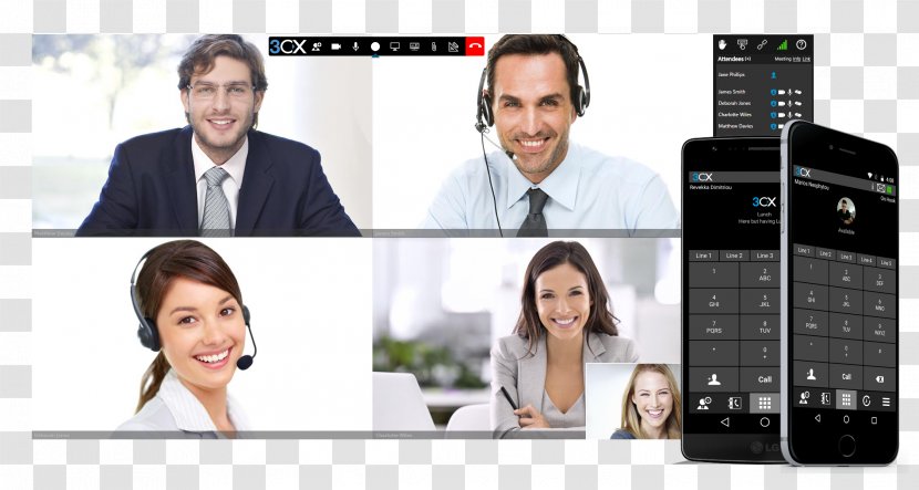 3CX Phone System Web Conferencing Business Telephone Teleseminars WebRTC - Multimedia - Attend A Meeting Transparent PNG