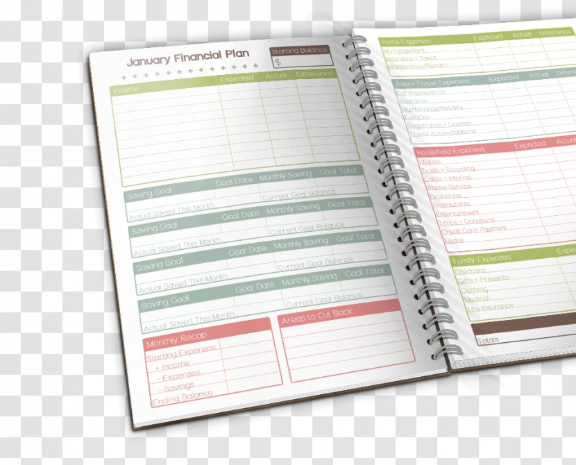 Paper Notebook - Financial Planner Transparent PNG