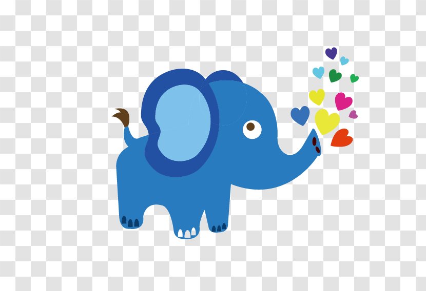Indian Elephant Clip Art - Elephants And Mammoths - Blue Cute Cartoon Baby Transparent PNG