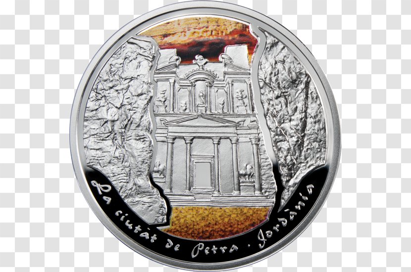 Petra New7Wonders Of The World Colosseum Chichen Itza Coin - Money - Jordan Transparent PNG