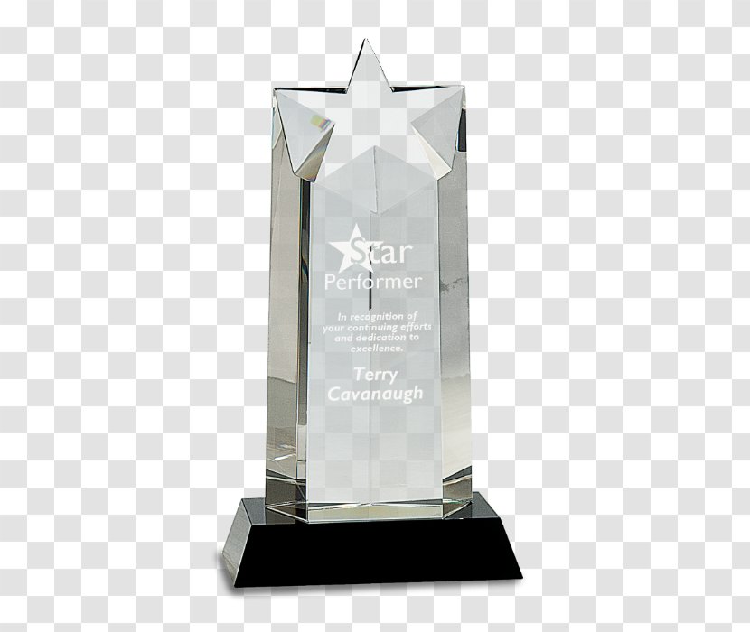 Trophy Crystal Award Engraving Commemorative Plaque - Lead Glass Transparent PNG