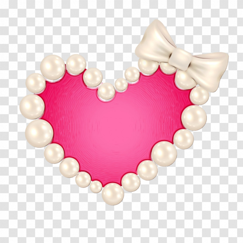 Heart Pink Heart Pearl Love Transparent PNG