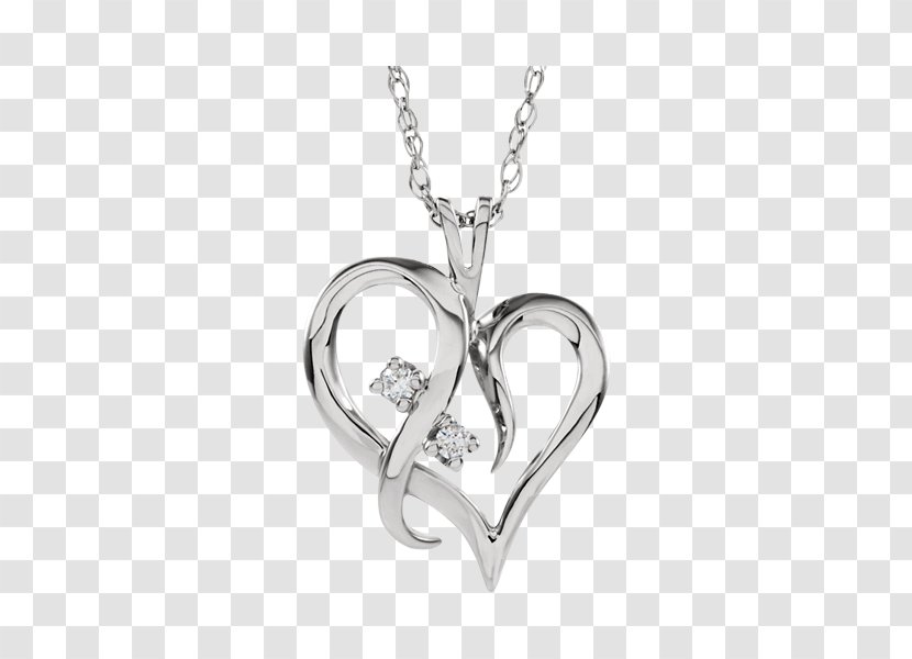 Locket Necklace Earring Heart Jewellery - Platinum Transparent PNG