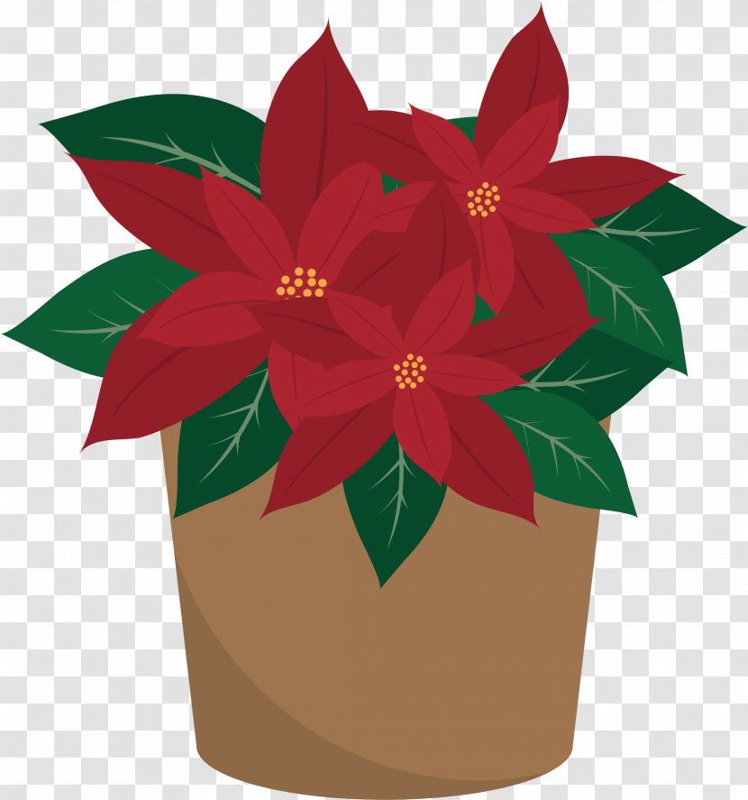 Clip Art Poinsettia Openclipart Illustration Public Domain - Christmas Day - Poinsetia Sign Transparent PNG