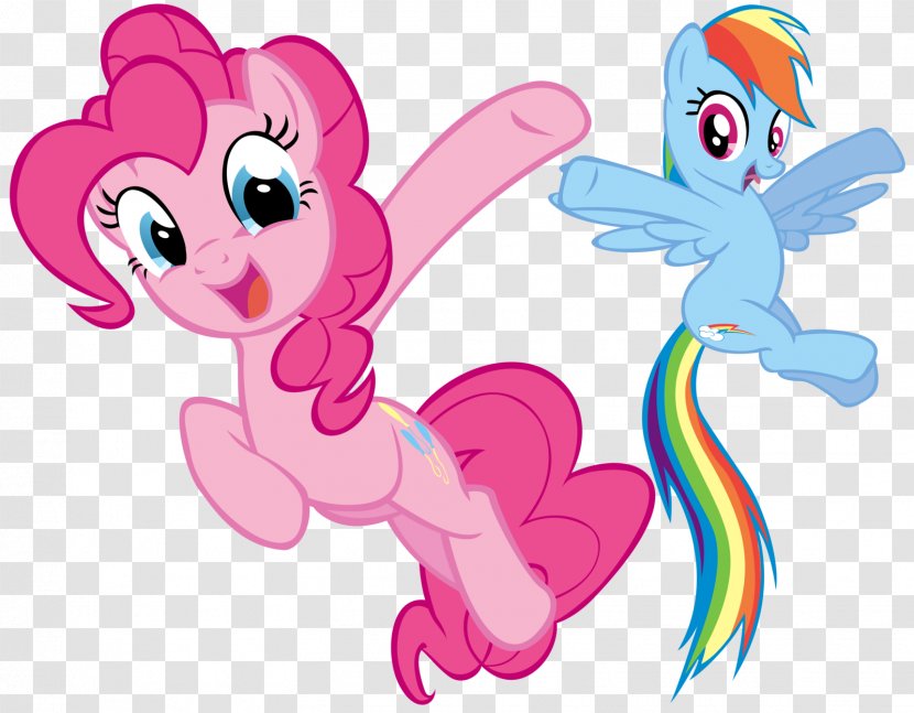 Pinkie Pie Rainbow Dash Applejack Twilight Sparkle Rarity - Heart - Cartoon Transparent PNG