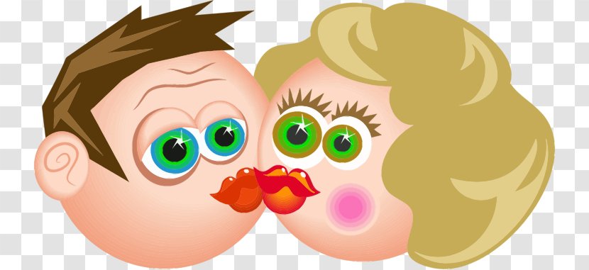 Cartoon Kiss Clip Art - Watercolor Transparent PNG