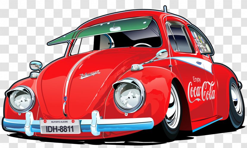 Volkswagen Beetle Car Van Transporter - Red - Tuning Transparent PNG
