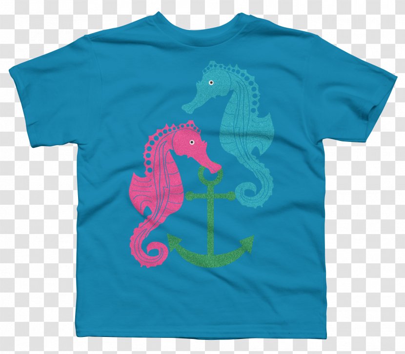 Printed T-shirt Sleeve Seahorse - Green Transparent PNG