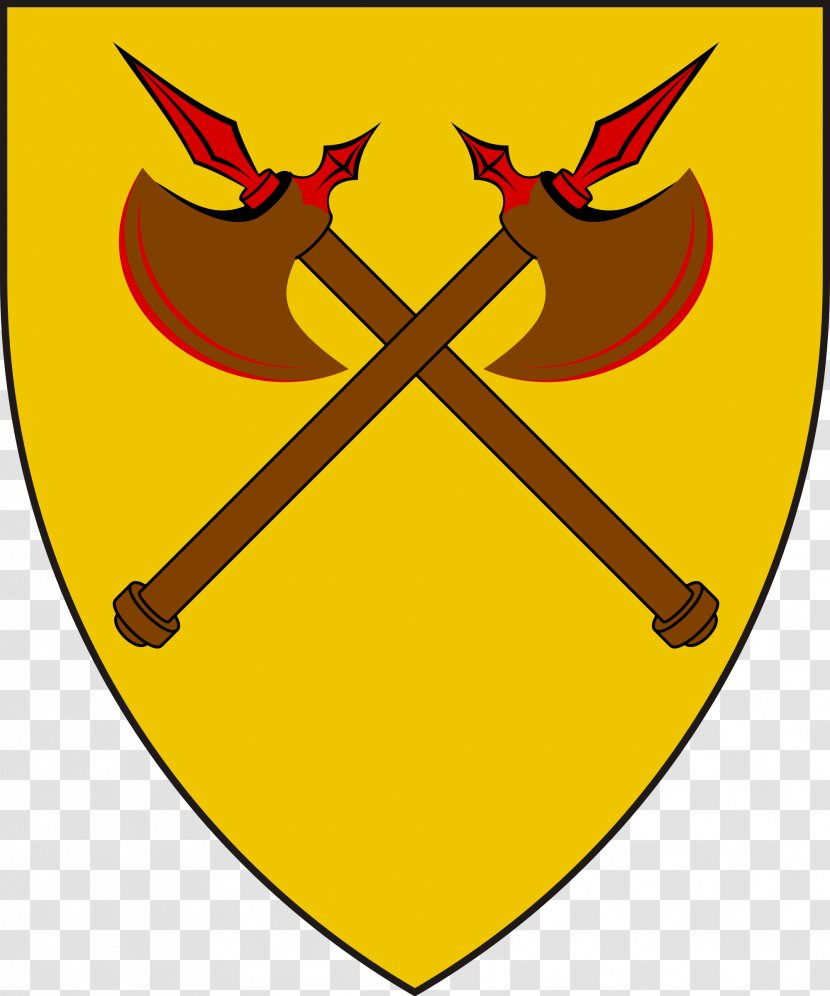 Heraldry Escutcheon Charge Coat Of Arms Clip Art - Sabre - Carpenters Axe Transparent PNG