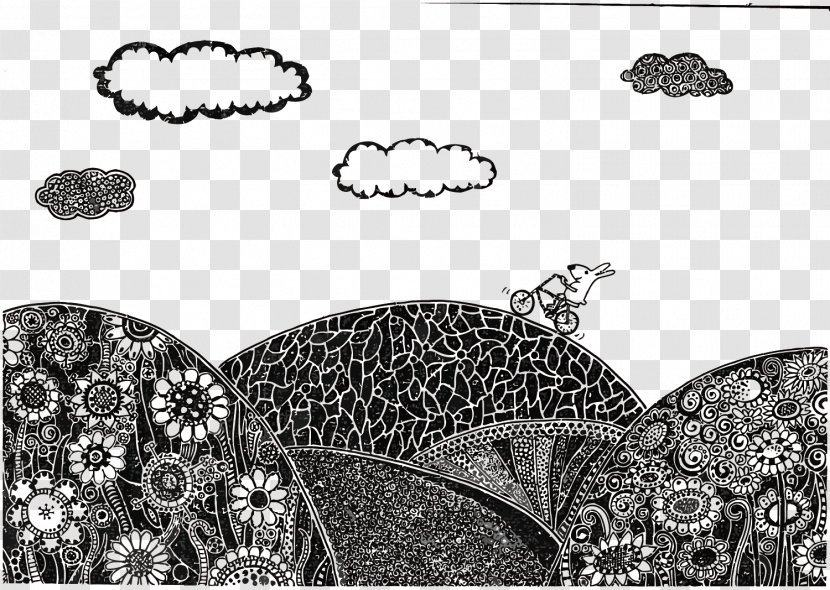 Black And White Illustrator Illustration - Drawing - Vector Lead Painting Mountain Transparent PNG