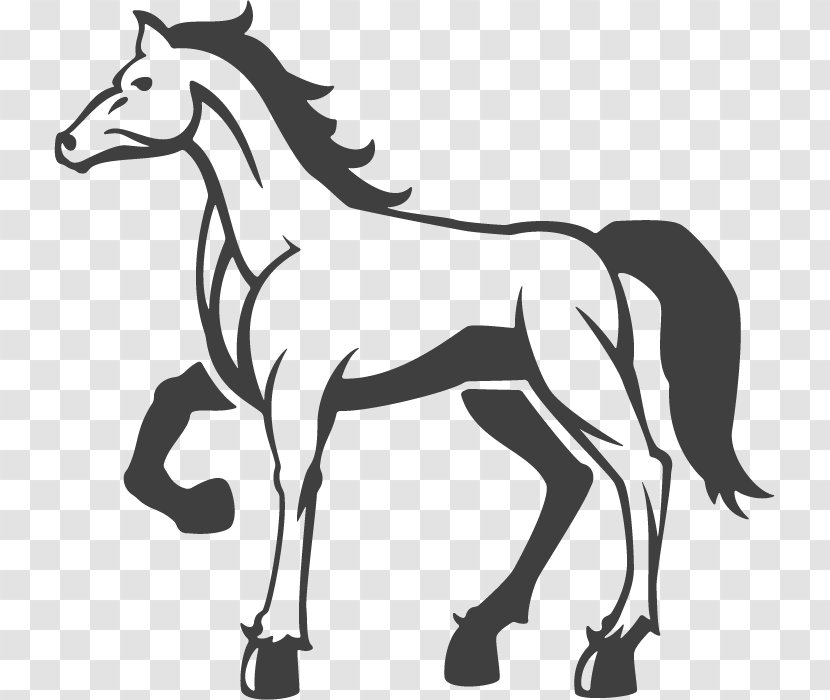 Horse Logo Illustration - Monochrome Photography - Standing Horse-shaped Design Vector Material Transparent PNG