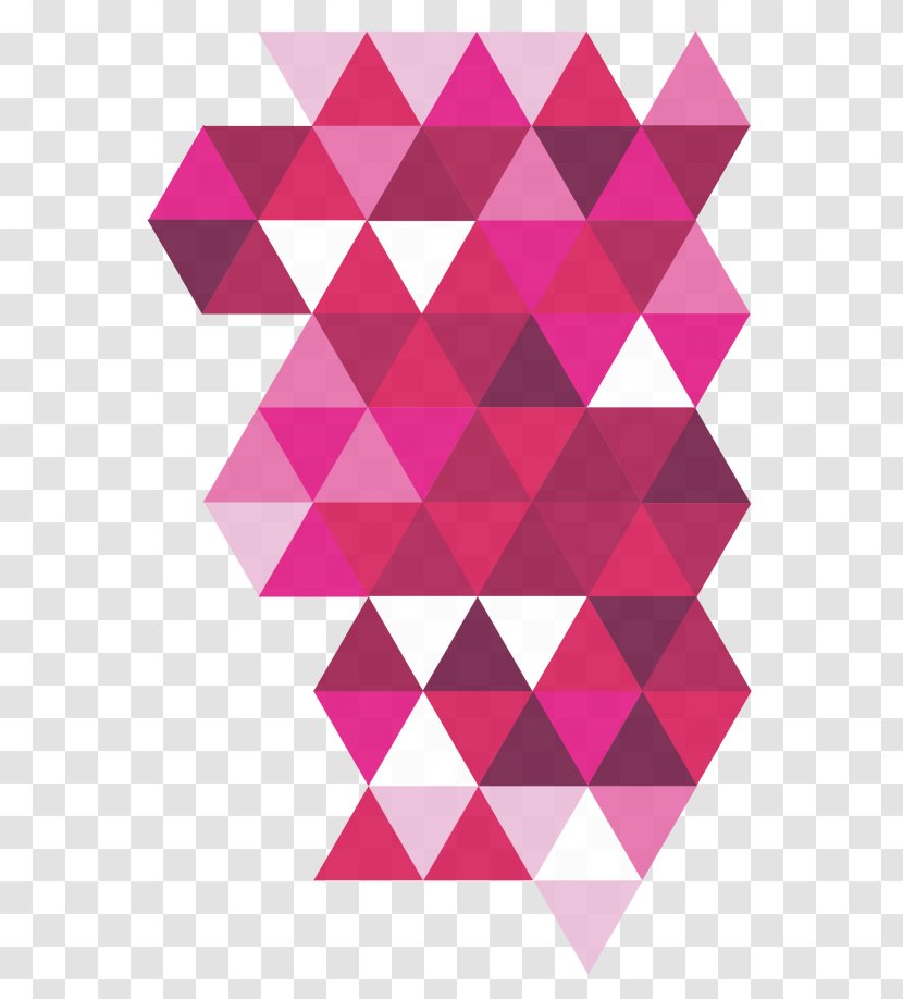 Triangle Symmetry Pink M Pattern - Magenta - Workspace Transparent PNG