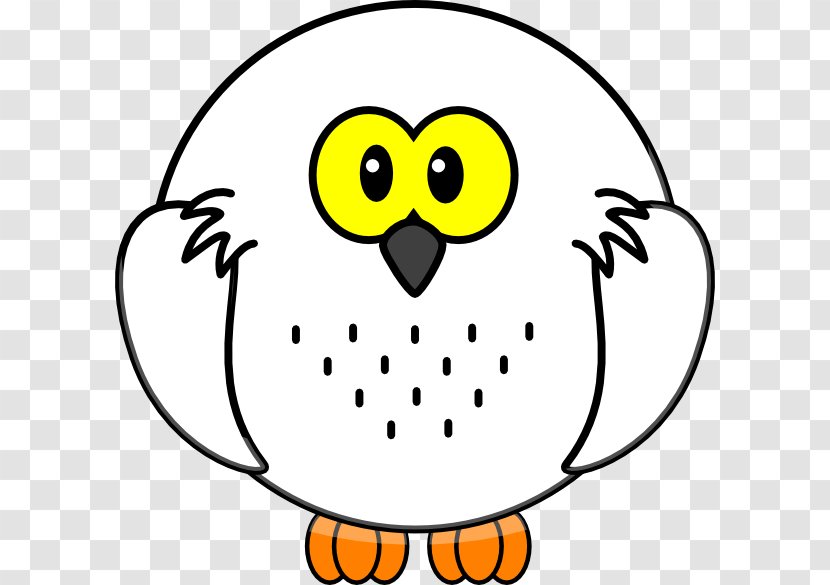 Snowy Owl Black-and-white Clip Art - Happiness - Cartoon Vector Transparent PNG