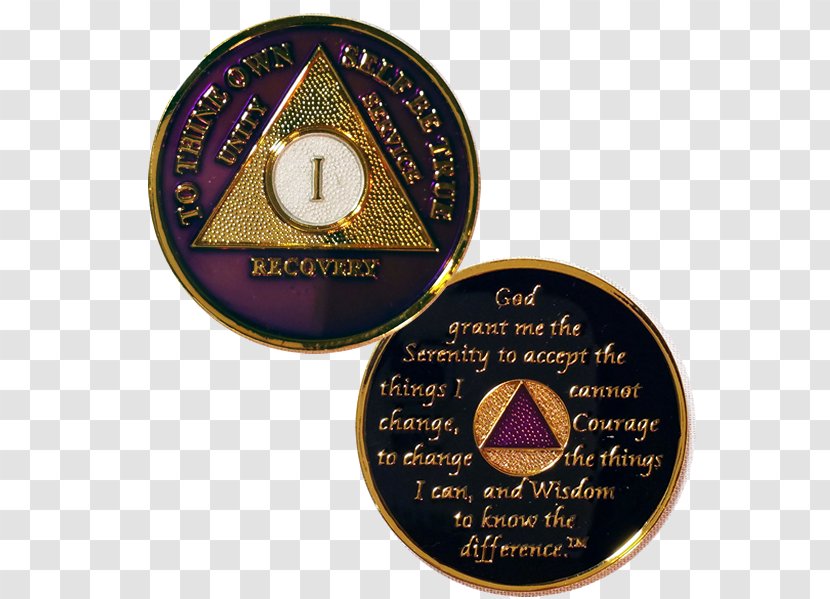 Sobriety Coin Alcoholics Anonymous Medal Challenge Transparent PNG