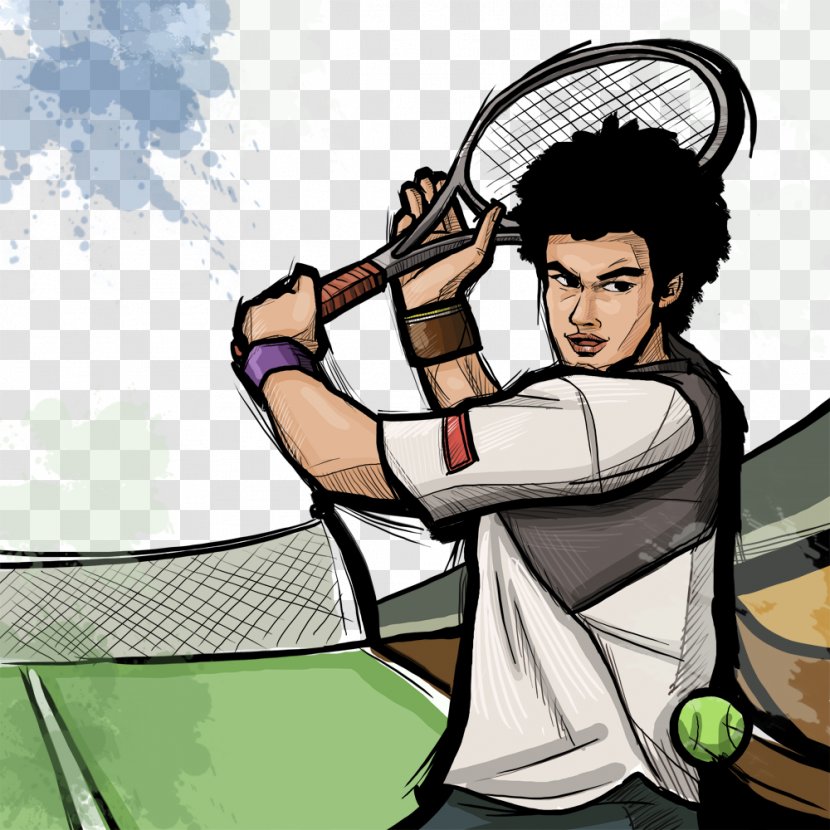 Spectator Sport Tennis Comics - Player - Hand-painted Transparent PNG
