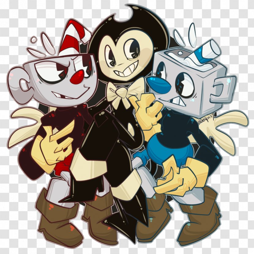 Cuphead Bendy And The Ink Machine Drawing Devil Video Game - Flower - Birds Transparent PNG