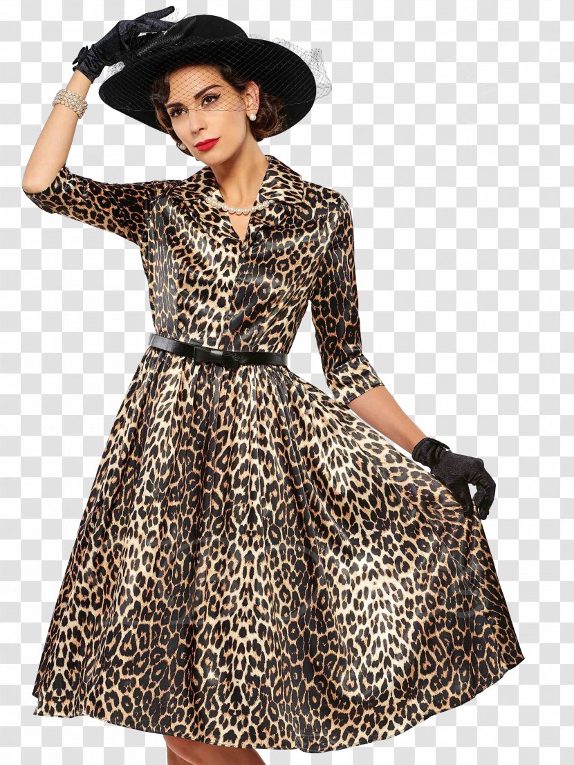 Clothing Cocktail Dress Coat Sleeve - Leopard Transparent PNG